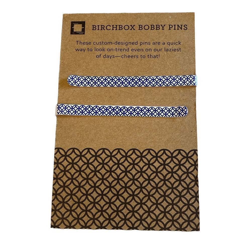 NWT Birchbox Blue &‎ White Bobby Hair Pins